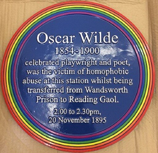 Rainbow Plaque Unveiled At Clapham Junction In Memory Of Oscar Wilde