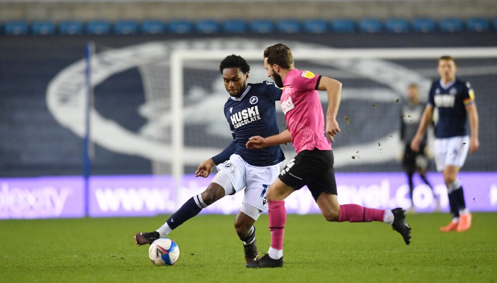 London, UK. 24th Oct, 2020. Mahlon Romeo of Millwall FC during the Sky Bet  Championship match played behind closed doors due to government Covid-19  guidelines between Millwall and Barnsley at The Den