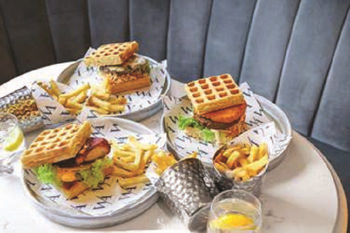 we26 p26 food Pic 100 Queens Gate waffle burger SMALL