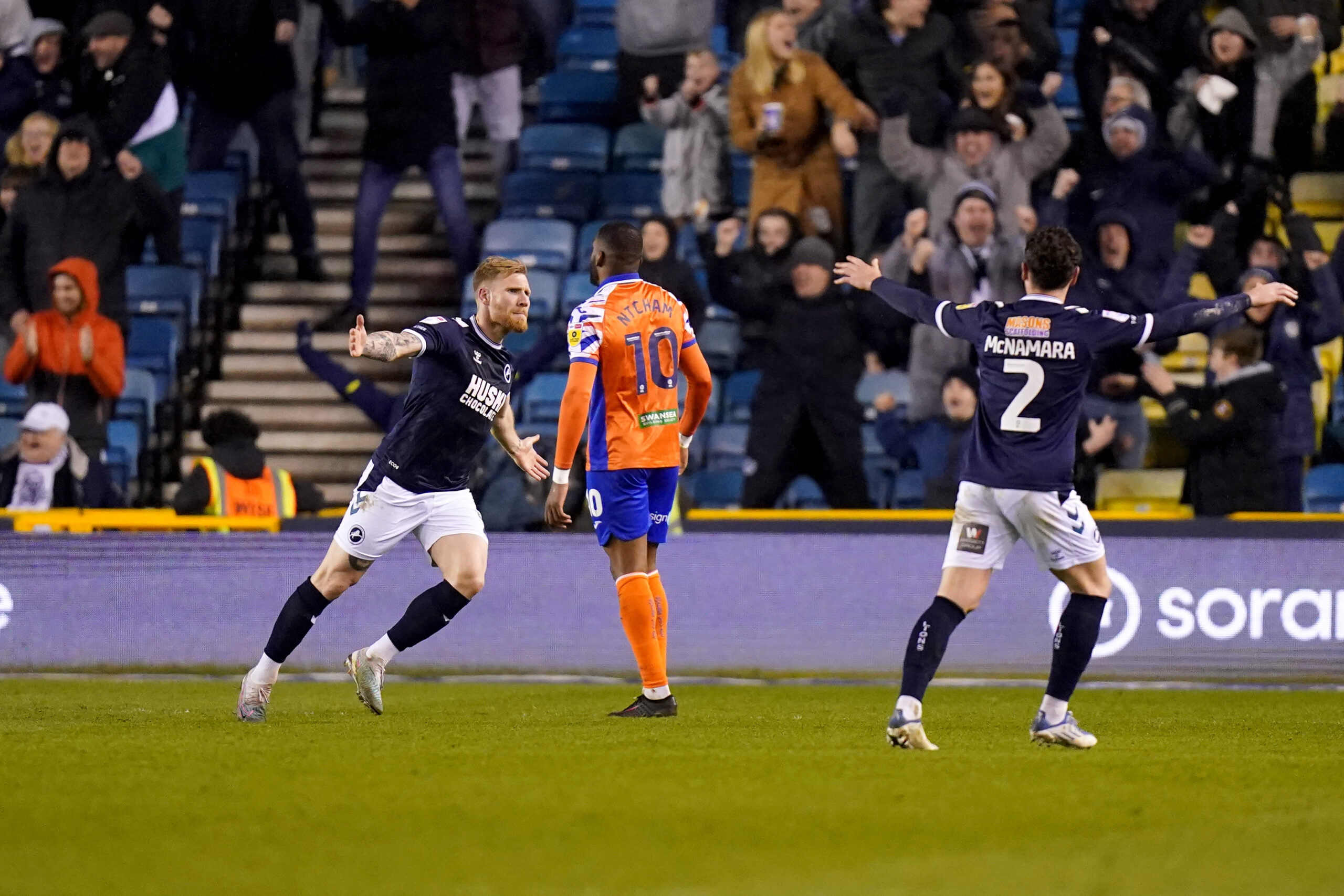 Millwall 2-1 Swansea: Charlie Cresswell and Andreas Voglsammer