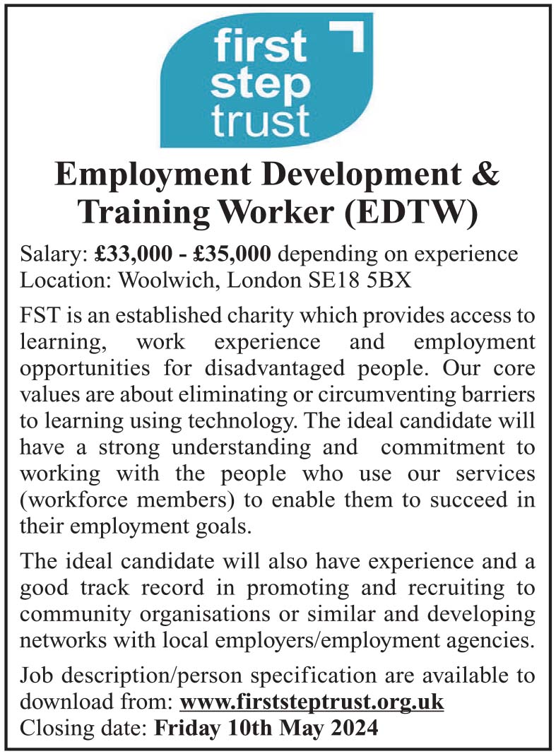 Employment Development & Training Worker (EDTW) – South London News
