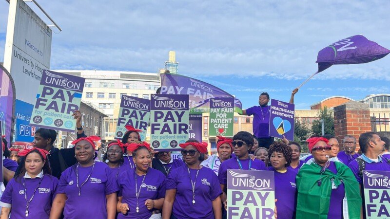 Hundreds of healthcare support workers stage historic strike – South ...